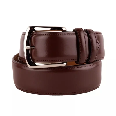 Made In Italy Elegant Smooth Brown Calfskin Men's Belt