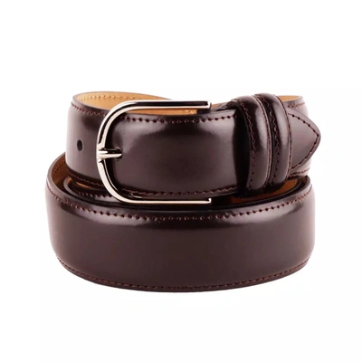 Made In Italy Elegant Smooth Brown Calfskin Men's Belt