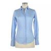 MADE IN ITALY MADE IN ITALY ELEGANT LIGHT BLUE SLIM FIT WOMEN'S BLOUSE