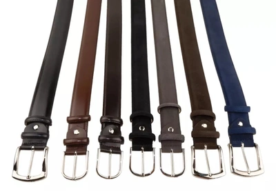 Made In Italy Elegant Italian Leather Belt Men's Ensemble In Multicolor