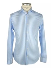MADE IN ITALY MADE IN ITALY ELEGANT STRIPED MILANO COTTON MEN'S SHIRT