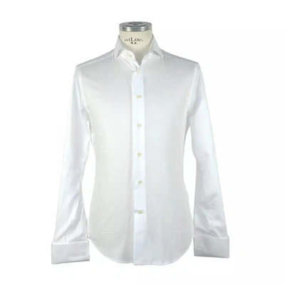 Made In Italy Elegant Ceremony White Cotton Men's Shirt