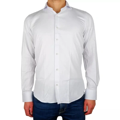 Made In Italy Elegant Milano White Gabardine Men's Shirt