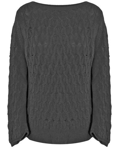 Malo Chic Diamond-pattern Wool-cashmere Women's Sweater In Gray