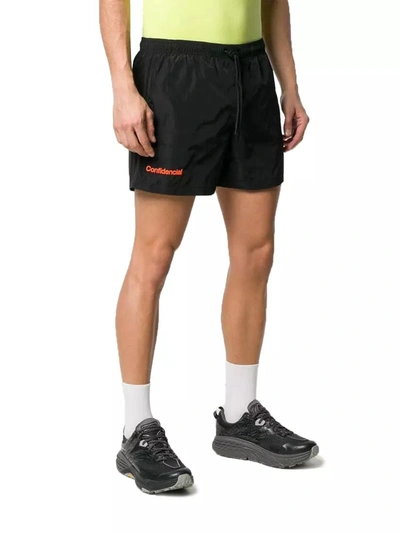 Marcelo Burlon County Of Milan Marcelo Burlon Embroidered Logo Men's Luxe Swim Men's Shorts In Black