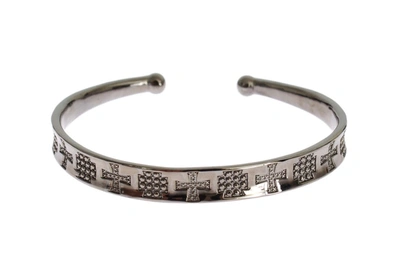 Nialaya Gray Rhodium 925 Silver Bangle Women's Bracelet