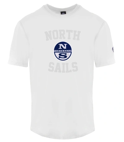 NORTH SAILS NORTH SAILS ELEVATED CASUAL WHITE CREWNECK COTTON MEN'S TEE