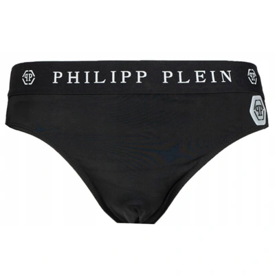 Philipp Plein Sleek Nylon Swim Briefs With Iconic Logo Men's Detail In Black