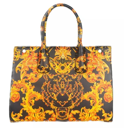 Plein Sport Iconic Gold Detail Shopping Women's Bag In Black