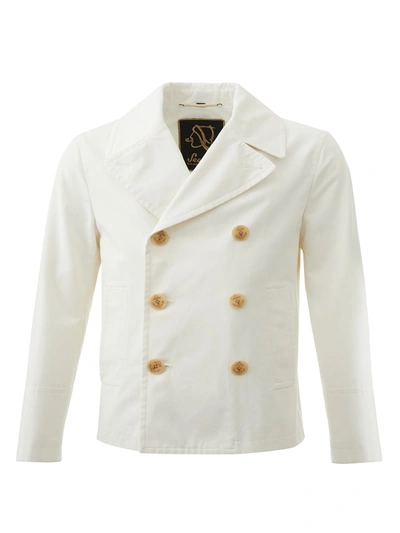 Sealup Elegant Marine Style Double Breasted Men's Jacket In White