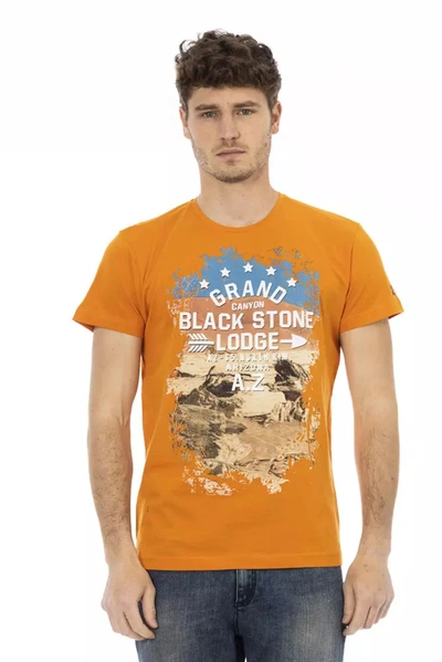 Trussardi Action Orange Short Sleeve Round Neck Men's T-shirt