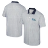 Colosseum Men's  White Ucla Bruins Print Stripe Polo Shirt In White