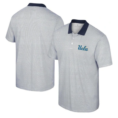 Colosseum Men's  White Ucla Bruins Print Stripe Polo Shirt