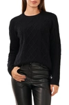 Halogen Mixed Stitch Sweater In Rich Black