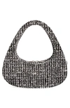 Coperni Swipe Tweed Tote Bag In Black