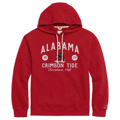 League Collegiate Wear Crimson Alabama Crimson Tide Bendy Arch Essential 2.0 Pullover Hoodie In Red