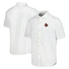 TOMMY BAHAMA TOMMY BAHAMA WHITE LOUISVILLE CARDINALS COCONUT POINT PALM VISTA ISLANDZONE CAMP BUTTON-UP SHIRT