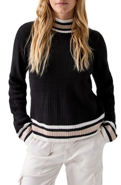 Sanctuary Sporty Striped Sweater In Black Multi