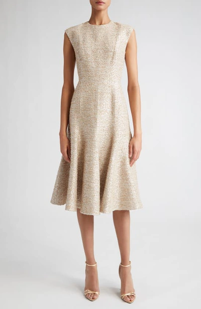 EMILIA WICKSTEAD DENVER METALLIC TWEED A-LINE DRESS