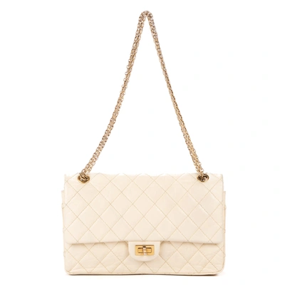 Pre-owned Chanel Reissue 2.55 Double Flap 266 Medium In White