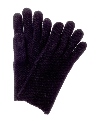 Sofiacashmere Honeycomb Cashmere Gloves In Black