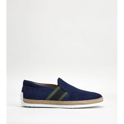 Tod's Slip-ons In Suede In Blue