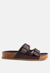 London Rag Minata Platform Buckled Slide Sandals In Beige