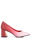 London Rag Harlow Metallic Accent Block Heel Pumps In Pink