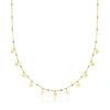 Ross-simons Italian 18kt Yellow Gold Bead And Star Station Necklace In Gold