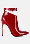 London Rag Love Potion Pointed Toe High Heeled Ankle Boots In Red