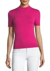 Milly Women Mock Neck Top In Raspberry In Pink