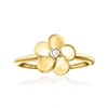Ross-simons Diamond-accented Flower Ring In 14kt Yellow Gold In Gold