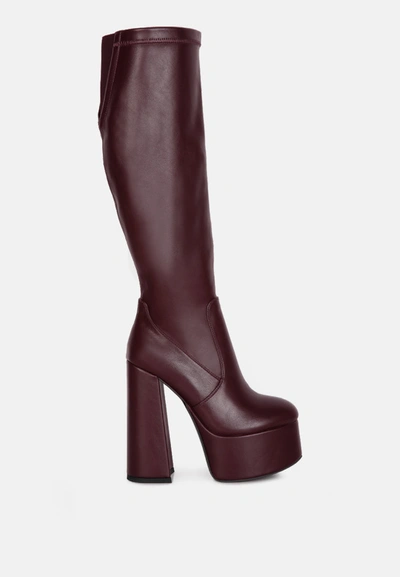 London Rag Coraline High Block Heeled Calf Boots In White