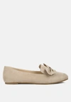 London Rag Remee Front Bow Loafers In Tan