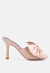 London Rag Wonderbuz High Heeled Bow Slider Sandals In Latte