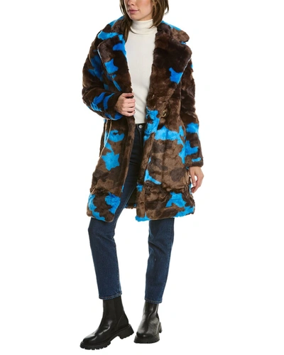 Apparis Jahaira 2 Mid-length Coat In Blue