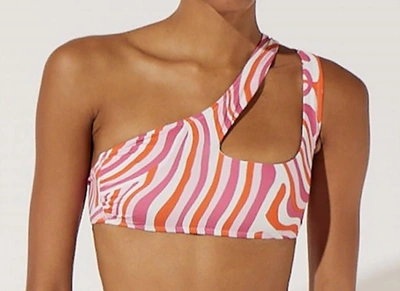 Solid & Striped The Brody Bikini Top In Abstract Zebra In Pink