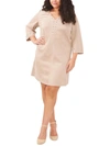 Vince Camuto Plus Size Faux-suede Studded Shift Dress In Beige