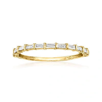 Rs Pure By Ross-simons Baguette Diamond Ring In 14kt Yellow Gold In Silver