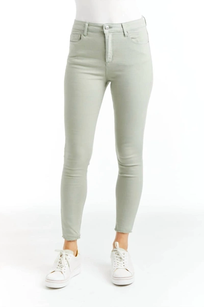 Tractr Mona High Waist Skinny Crop Jean In Sprig In Grey
