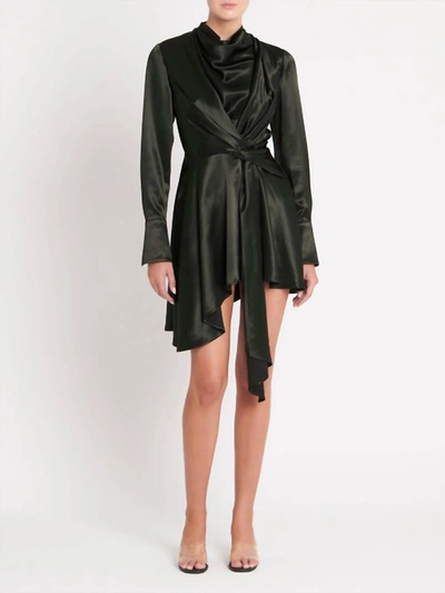 Acler Simmons Dress In Forest Green In Black