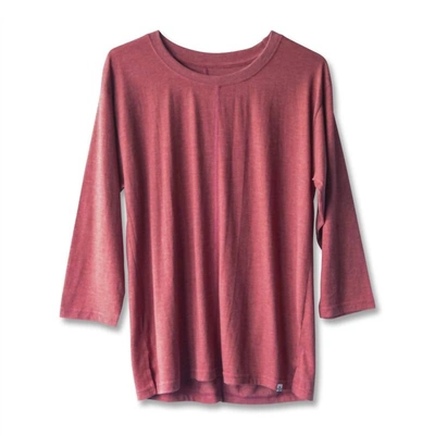 Kavu Salma Long Sleeve Tshirt In Red Rust In Pink