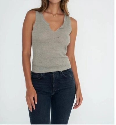 Project Social T Inca Ribbed Tank Top In Speckled Desert Sage In Grey