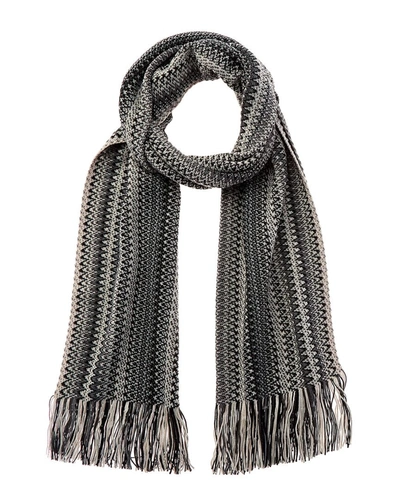 Missoni Wool-blend Scarf In Grey