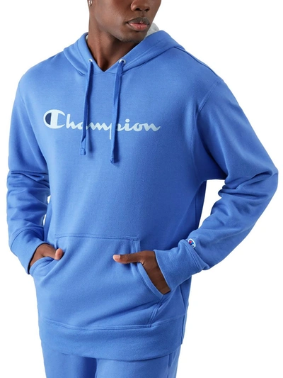 Champion Mens Comfy Cozy Hoodie In Blue