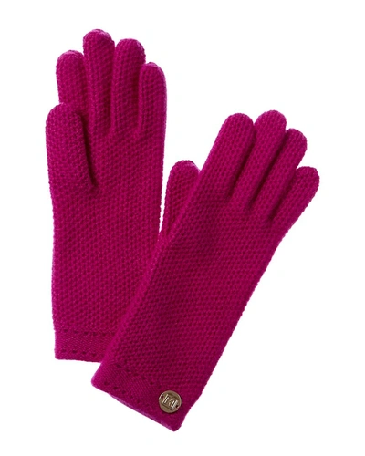 Bruno Magli Honeycomb Stitch Cashmere Gloves In Pink