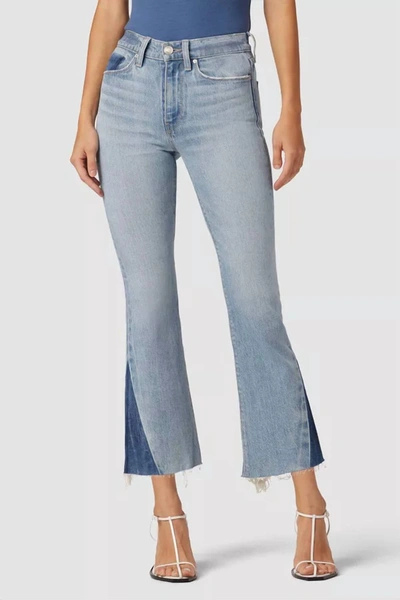 Hudson Barbara High Waist Raw Hem Ankle Bootcut Jeans In Blue