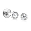 Rs Pure By Ross-simons Bezel-set Diamond Stud Earrings In Sterling Silver In Silver