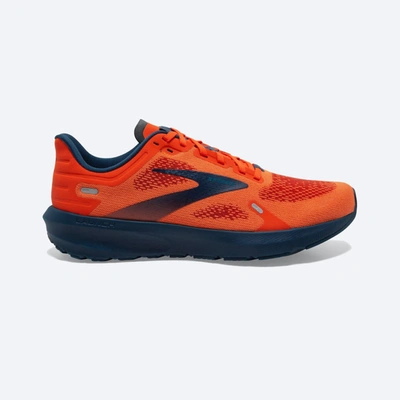 Brooks Men's Launch 9 Running Shoes - Medium Width In Flame/titan/crystal Teal In Orange