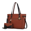 Mkf Collection By Mia K Andrys Vegan Leather Tote Handbag - 2 Pieces In Brown
